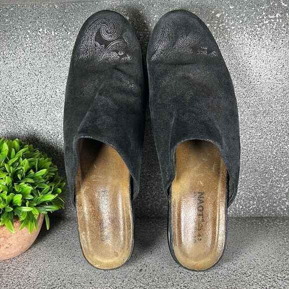 Naot Dream Black Nubuck Leather Clogs Mules Size 10 - Picture 8 of 8